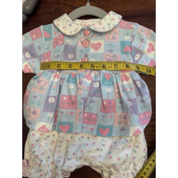 Little Red hen Vintage Baby Girl Patchwork Floral Cotton Romper 3-6 Months - Picture 7 of 14